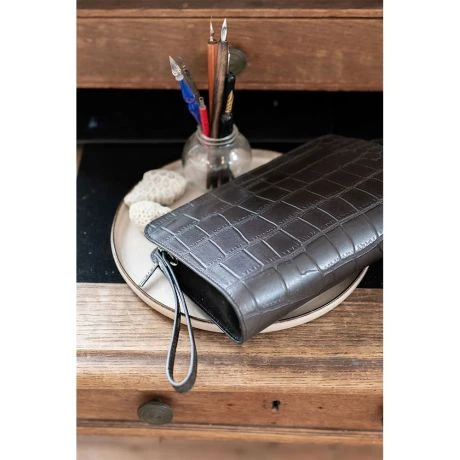 LouLou Essentiels Vintage Croco Silver Crossbody Black 5 LouLou Essentiels Vintage Croco Silver Crossbody Black - Afbeelding 5