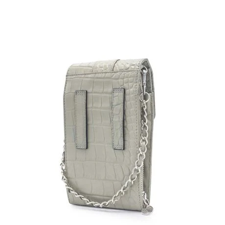MOSZ Telefoontasje Croco Taupe Brushed Silver 2 MOSZ Telefoontasje Croco Taupe Brushed Silver - Afbeelding 2