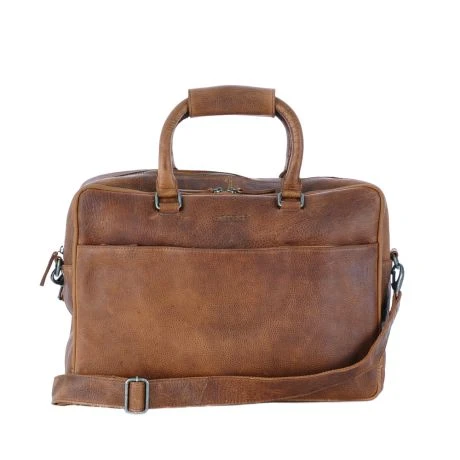DSTRCT Special Raider Leather Laptopbag 2-vaks 15.6" Cognac 1 DSTRCT Special Raider Leather Laptopbag 2-vaks 15.6" Cognac
