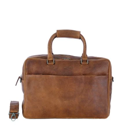 DSTRCT Special Raider Leather Laptopbag 2-vaks 15.6" Cognac 2 DSTRCT Special Raider Leather Laptopbag 2-vaks 15.6" Cognac - Afbeelding 2
