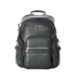 Tumi Alpha Bravo Navigation Leather Backpack Black