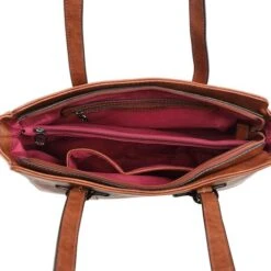 Wimona Angelina Schoudertas Cognac 9 Wimona Angelina Schoudertas Cognac -Mode Tassenwinkel 2026 kleur cognac binnenkant