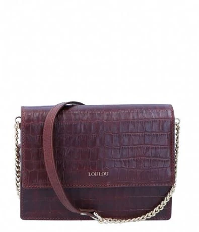 LouLou Essentiels Classic Croc 27 Crossbody Cacao 1 LouLou Essentiels Classic Croc 27 Crossbody Cacao