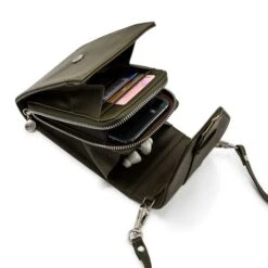 MOSZ Telefoontasje Vegan Dark Taupe Silver 6 MOSZ Telefoontasje Vegan Dark Taupe Silver -Mode Tassenwinkel 3 vegan dark taupe silver