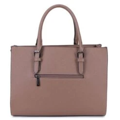 Wimona Natalia Schoudertas Taupe 6 Wimona Natalia Schoudertas Taupe -Mode Tassenwinkel 3015 kleur taupe achterkant