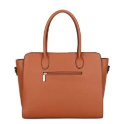 Wimona Sienna Schoudertas Laptop 15.6" Cognac -Mode Tassenwinkel 3080 kleur cognac achterkant