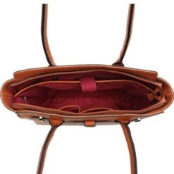 Wimona Sienna Schoudertas Laptop 15.6" Cognac -Mode Tassenwinkel 3080 kleur cognac binnenkant