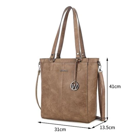 Wimona Fatma Shopper Laptop 13.3" Taupe 3 Wimona Fatma Shopper Laptop 13.3" Taupe - Afbeelding 3
