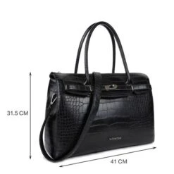 Wimona Sofia Schoudertas Croco Zwart 8 Wimona Sofia Schoudertas Croco Zwart -Mode Tassenwinkel 5003 kleur zwart met afmeting