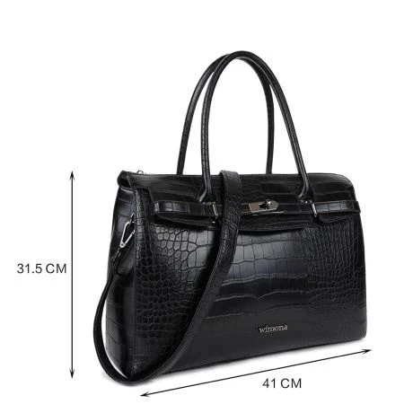 Wimona Sofia Schoudertas Croco Zwart 3 Wimona Sofia Schoudertas Croco Zwart - Afbeelding 3