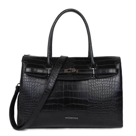 Wimona Sofia Schoudertas Croco Zwart 1 Wimona Sofia Schoudertas Croco Zwart