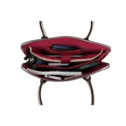 Wimona Luisa Schoudertas Croco Grey -Mode Tassenwinkel 5004 kleur licht taupe binnenkant 2