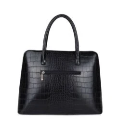 Wimona Luisa Schoudertas Croco Black -Mode Tassenwinkel 5004 kleur zwart achterkant