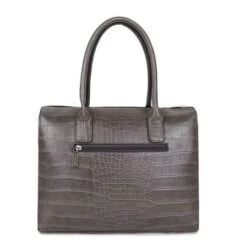 Wimona Liona Handtas Croco Grey -Mode Tassenwinkel 5005 kleur grijs achterkant