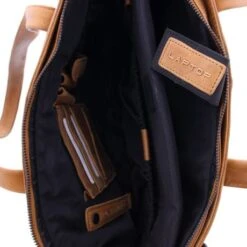 Plevier Rutland Dames Laptop Tote Bag 15.6" Cognac -Mode Tassenwinkel 709 3 cognac binnenkant 1000