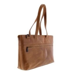 Plevier Rutland Dames Laptop Tote Bag 15.6" Cognac -Mode Tassenwinkel 709 3 cognac zijkant achter