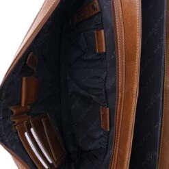 Plevier Decca Leren Aktentas 2-Vaks 17.3" Bruin -Mode Tassenwinkel 859 2 binnenkant 3