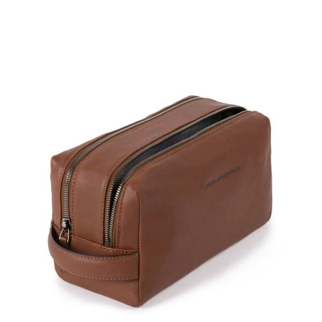 Piquadro Black Square Toiletry Bag Two Dividers Tobacco Leather 2 Piquadro Black Square Toiletry Bag Two Dividers Tobacco Leather - Afbeelding 2