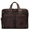 Piquadro Blue Square Expandable Computer Case 15" Mahogany