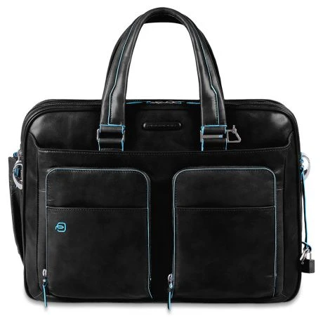 Piquadro Blue Square Expandable Computer Case 15" Black 1 Piquadro Blue Square Expandable Computer Case 15" Black