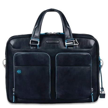 Piquadro Blue Square Portfolio Computer Briefcase 15" With IPad Night Blue 1 Piquadro Blue Square Portfolio Computer Briefcase 15" With IPad Night Blue
