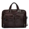 Piquadro Blue Square Portfolio Computer Briefcase 15" With IPad Mahogany