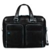 Piquadro Blue Square Portfolio Computer Briefcase 15" With IPad Black
