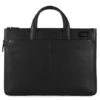 Piquadro Black Square Small Expandable Computer Bag 15.6'' Black