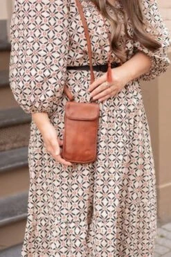 Bear Design Elske Telefoontasje Cognac -Mode Tassenwinkel cl41579c1