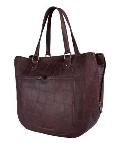 Cowboysbag Big Croco Handbag Midvale Hickory 2 Cowboysbag Big Croco Handbag Midvale Hickory - Afbeelding 2