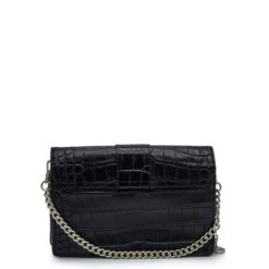 MOSZ Krisbag Telefoontasje Croco Black Silver -Mode Tassenwinkel krisbag croco black achterkant