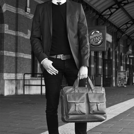 Chesterfield Dylan Laptop Schoudertas 17" Black 4 Chesterfield Dylan Laptop Schoudertas 17" Black - Afbeelding 4