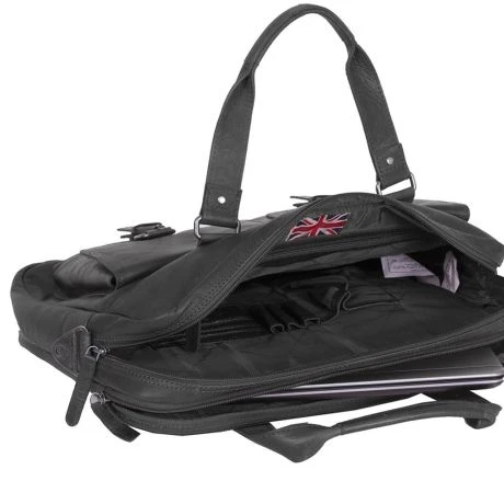 Chesterfield Dylan Laptop Schoudertas 17" Black 3 Chesterfield Dylan Laptop Schoudertas 17" Black - Afbeelding 3