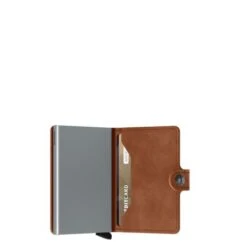 Secrid Mini Wallet Portemonnee Vintage Cognac Silver -Mode Tassenwinkel mwcogsil1