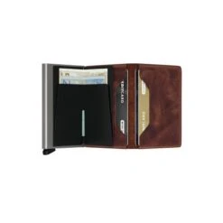 Secrid Slim Wallet Portemonnee Vintage Brown -Mode Tassenwinkel open s vintage brown