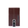 Piquadro Blue Square Creditcard Case With Sliding System Mahogany