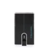 Piquadro Blue Square Creditcard Case With Sliding System Black