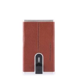 Piquadro Black Square Compact Wallet For Banknotes And Creditcards Tobacco