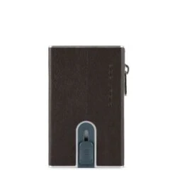 Piquadro Black Square Compact Wallet Dark Brown