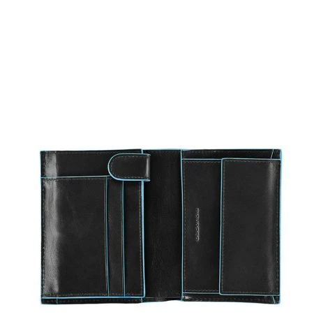 Piquadro Blue Square Vertical Wallet 10 Cards With Coin Case Black 1 Piquadro Blue Square Vertical Wallet 10 Cards With Coin Case Black