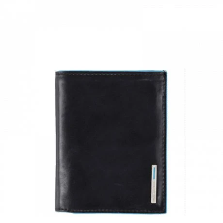 Piquadro Blue Square Vertical Wallet 10 Cards With Coin Case Black 2 Piquadro Blue Square Vertical Wallet 10 Cards With Coin Case Black - Afbeelding 2