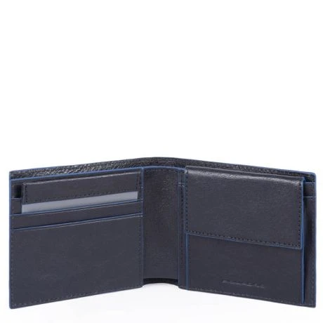 Piquadro Blue Square S Matte Men's Wallet With Coin Pocket Night Blue 1 Piquadro Blue Square S Matte Men's Wallet With Coin Pocket Night Blue