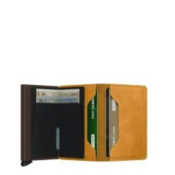 Secrid Slim Wallet Portemonnee Vintage Ochre -Mode Tassenwinkel secrid s vintage ochre open