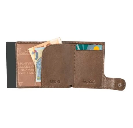 Tony Perotti Furbo Leren Pasjeshouder Met Kleingeldvak Taupe 2 Tony Perotti Furbo Leren Pasjeshouder Met Kleingeldvak Taupe - Afbeelding 2