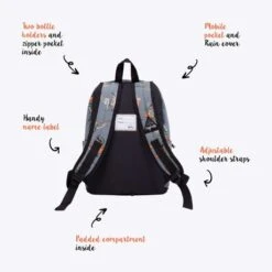 Little Legends Kinderrugzak Large Dino Boxing -Mode Tassenwinkel usp dino boxing achterkant