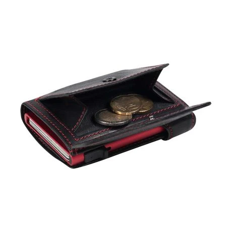 Tony Perotti Furbo Leren Pasjeshouder Met Kleingeldvak Rood / Zwart 5 Tony Perotti Furbo Leren Pasjeshouder Met Kleingeldvak Rood / Zwart - Afbeelding 5