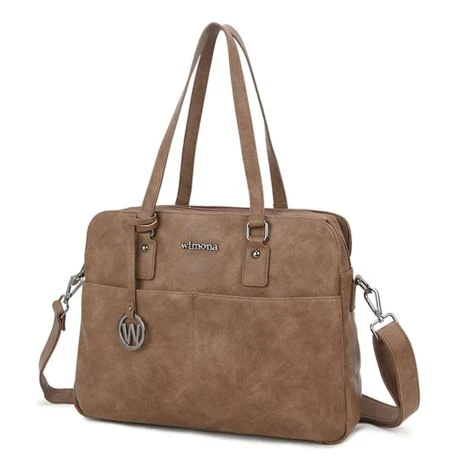 Wimona Carlotta Schoudertas 13.3" Taupe 2 Wimona Carlotta Schoudertas 13.3" Taupe - Afbeelding 2