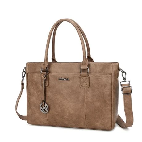 Wimona Carmina Schoudertas 13.3" Taupe 2 Wimona Carmina Schoudertas 13.3" Taupe - Afbeelding 2